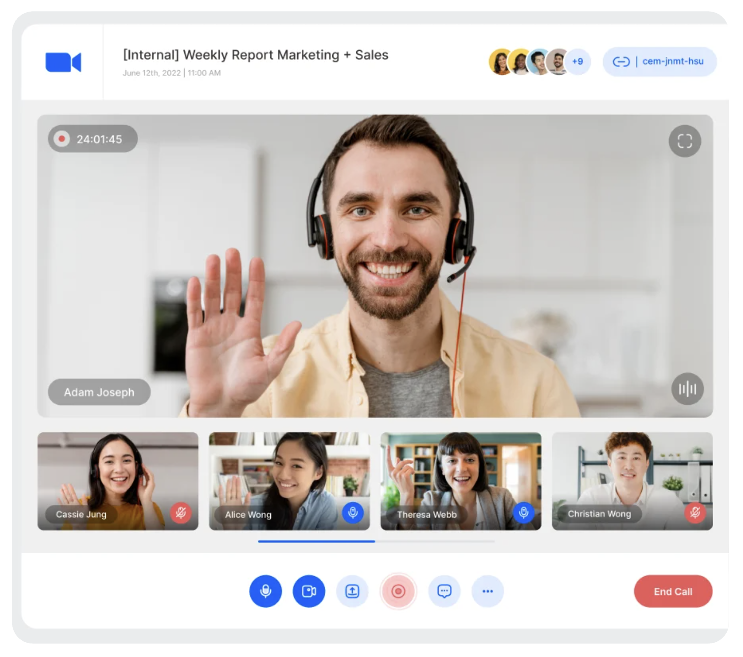 A recorded video call